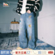 cleanfit宽松休闲裤 情侣款 男2026春季 lemanism潮牌刺绣水洗牛仔裤