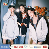 外套女 情侣款 lemanism潮牌腊肠狗格子拼接开衫 卫衣男连帽2025春季