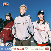 lemanism棒球服红色外套男立领春秋情侣款 运动夹克女卫衣外套 美式