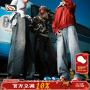 春秋宽松休闲裤 lemanism美式 2025新款 男款 子女 黑色水洗直筒牛仔裤