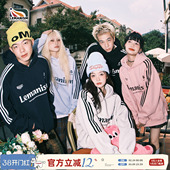 2026春秋情侣外套女 连帽卫衣男款 lemanism美式 潮牌三条杠粉色开衫