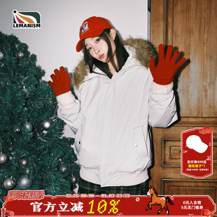 派克服棉衣女 情侣款 lemanism美式 潮流毛领座山雕棉服男2025新款