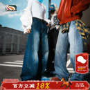 设计感休闲裤 男2025新款 子女 潮流闪电刺绣拼接牛仔裤 lemanism美式