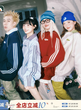 lemanism美式潮牌三条杠运动夹克男2026春季新款情侣款外套女上衣