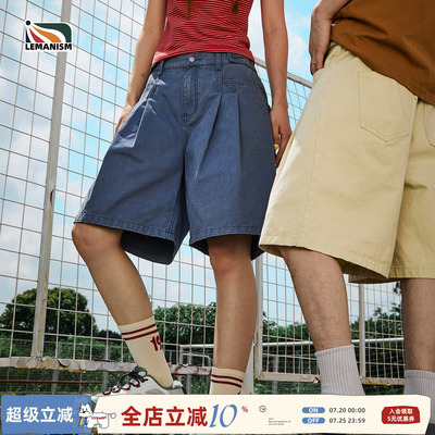 褶皱纯色休闲短裤男款情侣女新款