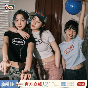 T恤夏季 正肩短袖 修身 显瘦半袖 lemanism美式 短t内搭体恤衫 中性短款