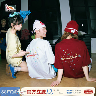 lemanism美式潮流字母印花短袖T恤男款2026新款情侣款宽松半袖女