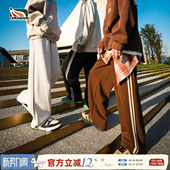 垂感休闲长裤 lemanism美式 直筒裤 男潮牌情侣款 复古两条杠撞色卫裤