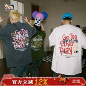 lemanism美式 发泡T恤短袖 男夏季 明星同款 潮牌260g重磅情侣体恤衫