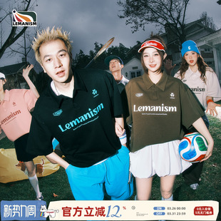 潮流翻领短袖 宽松polo衫 T恤男2026夏季 情侣款 女 新款 lemanism美式