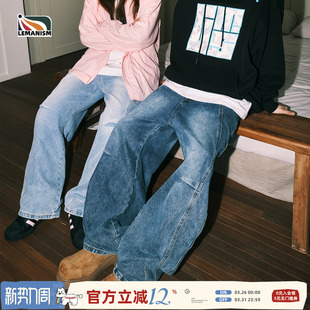宽松裤 男2025春秋直筒休闲长裤 子情侣 复古弯刀牛仔裤 lemanism美式