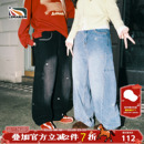 宽松休闲裤 lemanism美式 情侣款 男2026新款 女 潮流小花朵刺绣牛仔裤