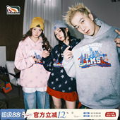 情侣款 新款 复古上衣 潮流印花连帽卫衣男2025春秋季 lemanism美式