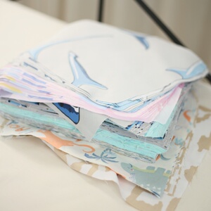 外贸花型水洗磨毛面料布头尺寸不低于20X20CM手工diy布片面料多用