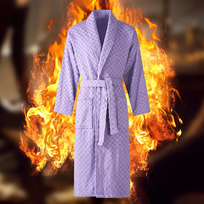 2025新款纯棉浴袍男女士情侣毛巾料睡袍睡衣秋冬成人加厚吸水浴衣