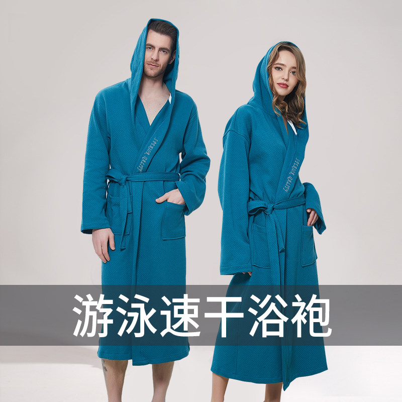 浴袍女纯棉成人男士情侣春秋夏季毛巾料加厚酒店温泉美容吸水速干