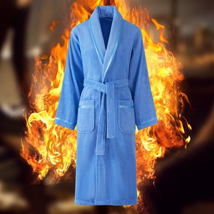 酒店纯棉浴袍吸水速干毛巾料睡袍长款情侣男女春夏季游泳浴衣晨袍