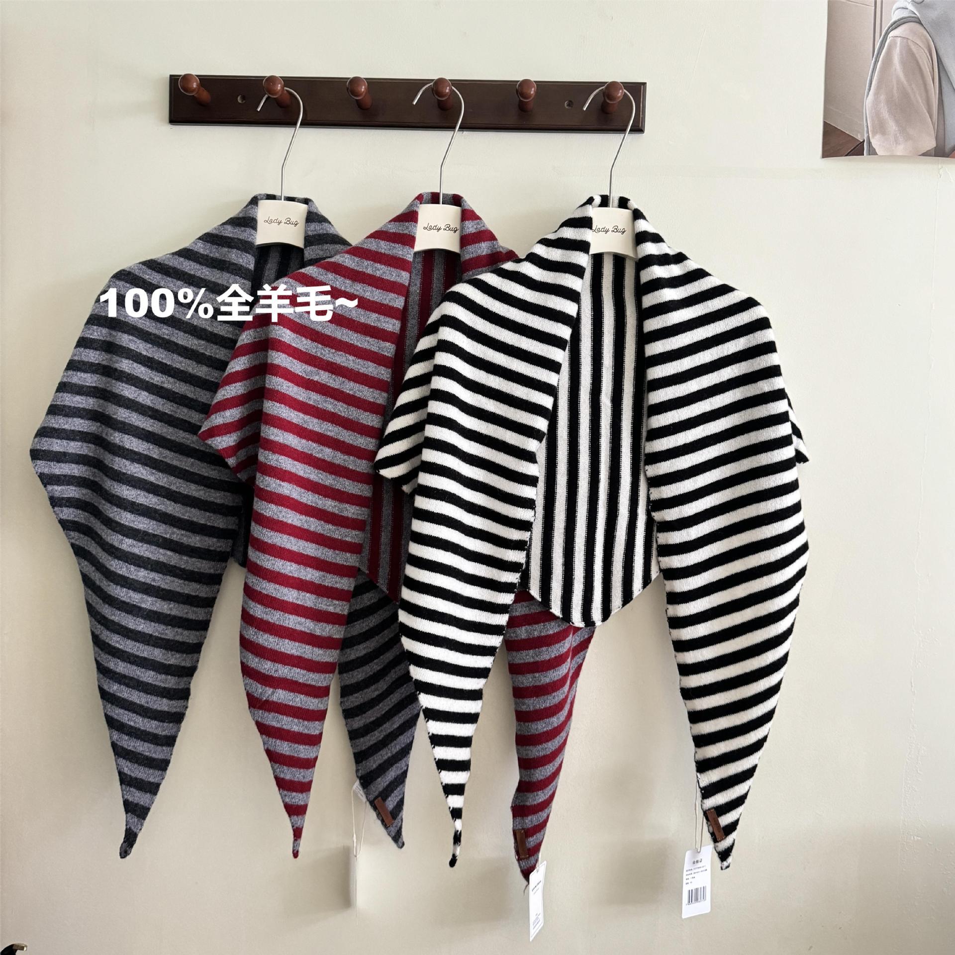 加厚三角巾100%纯羊毛三角披肩韩