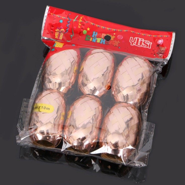 气球彩带扎气球婚庆生日派对装饰布置用玫瑰金镭射丝带绑气球绳子