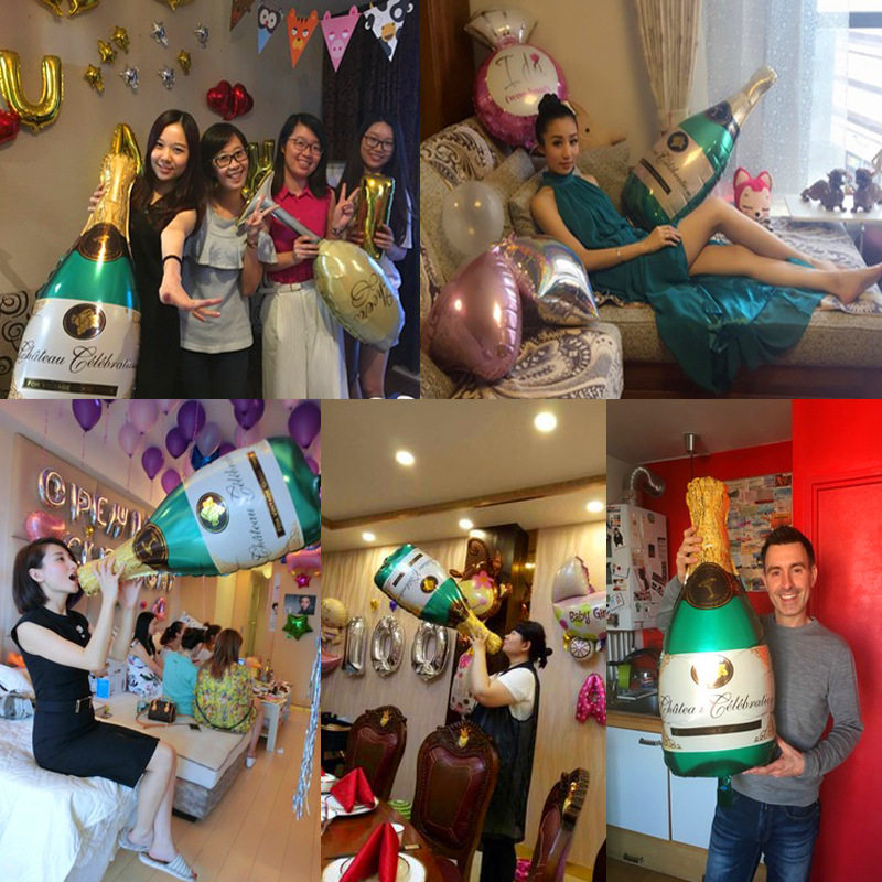 生日布置道具香槟酒杯公司年会同学聚会布置酒吧ktv派对装饰气球