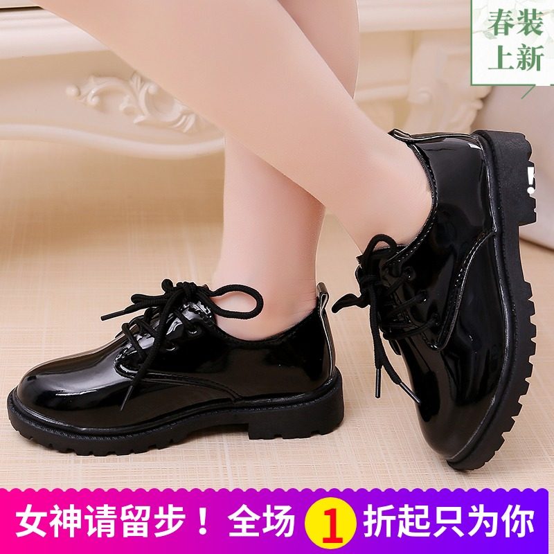 男女皮鞋2018年春季新款黑色单鞋宝宝小学生童鞋男女孩儿童演出鞋|ruв категории детская обувь/детская обувь/между родителями и детьми обувь, туфли - от Buy2taobao.com для оказания профессиональной услуги покупки агента Taobao