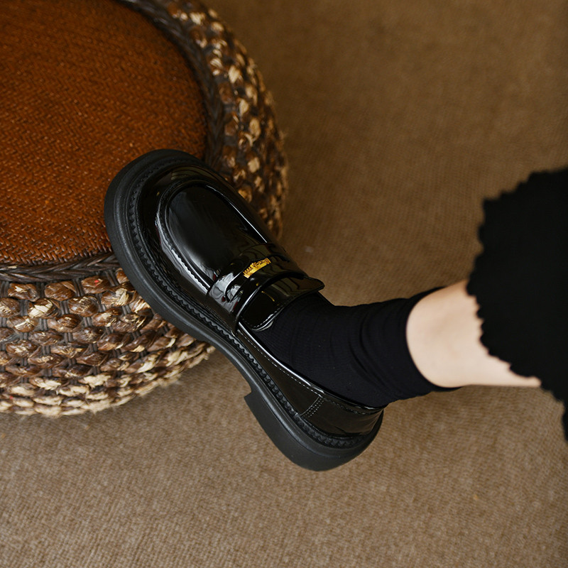 英伦风jk小皮鞋女2026春夏新款学生厚底增高乐福鞋通勤百搭单鞋