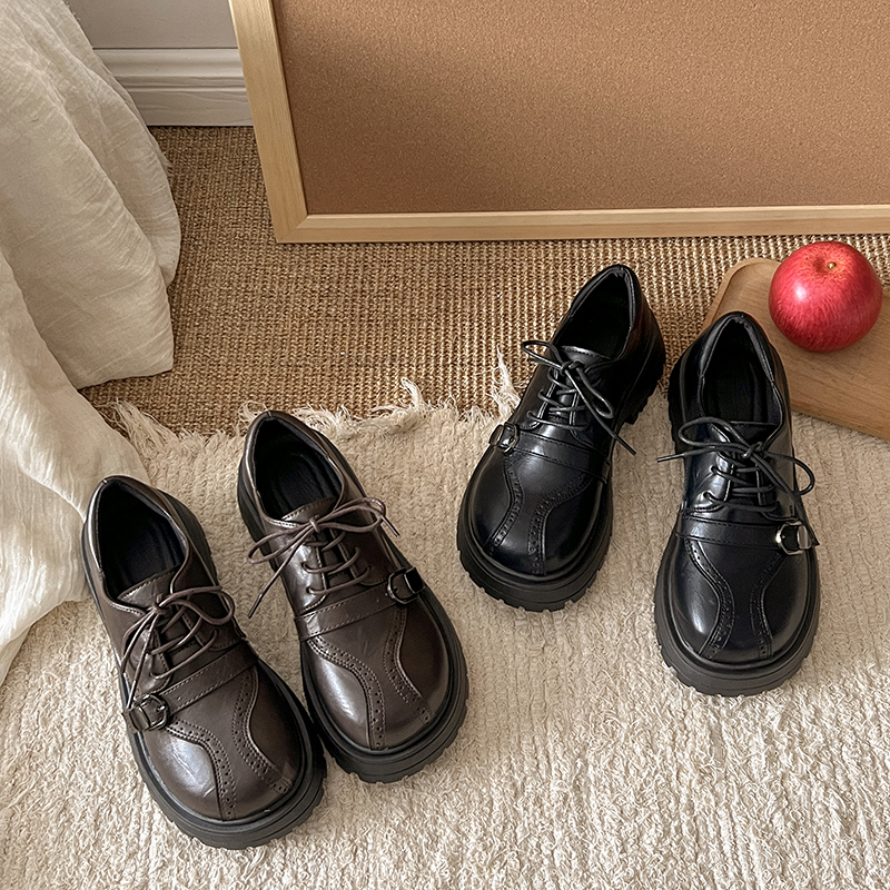 英伦风厚底增高小皮鞋女学生单鞋