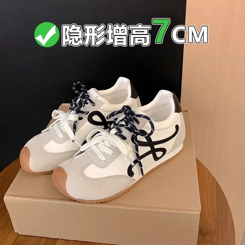 内增高德训鞋女休闲运动鞋双鞋带