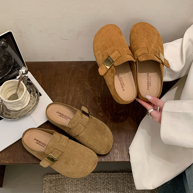 复古勃肯鞋包头半拖鞋女2026春季新款平底一脚蹬软底百搭博肯鞋子,女鞋,勃肯鞋/软木鞋,淘宝优惠券,粉丝福利购,淘宝优惠卷