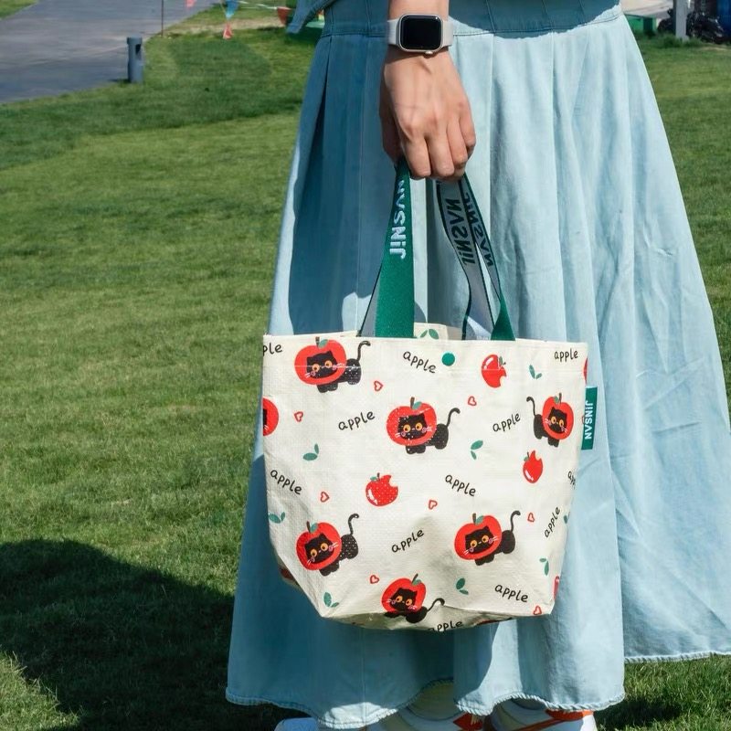 可爱卡通小号编织袋手提袋儿童礼品袋饭盒便当包轻便耐用防水环保