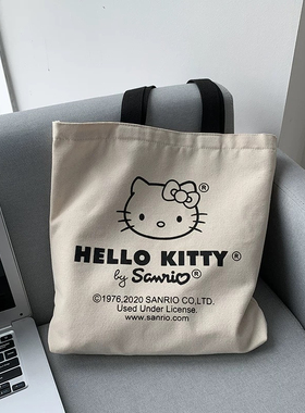 Hellokitty猫日韩新款女包包帆布包单肩包学生书包复古可爱大容量