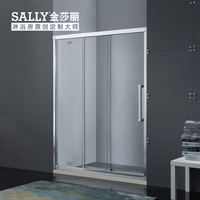 sally金莎丽高端三门折叠淋浴房整体隔断钢化玻璃简易淋浴房定制