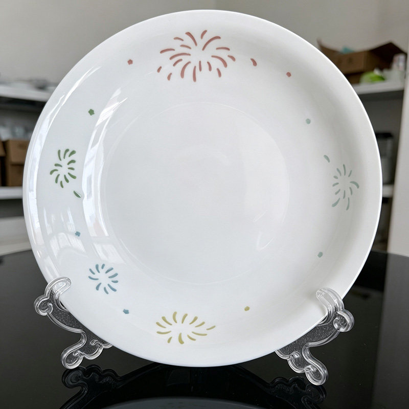 爆款景德镇烟花盘子七彩玲珑瓷饭盘高档家用餐具乔迁送礼釉下彩