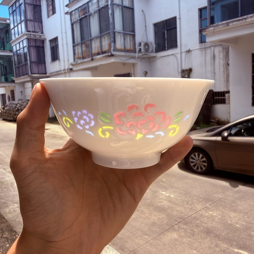 景德镇七彩玲珑瓷餐具