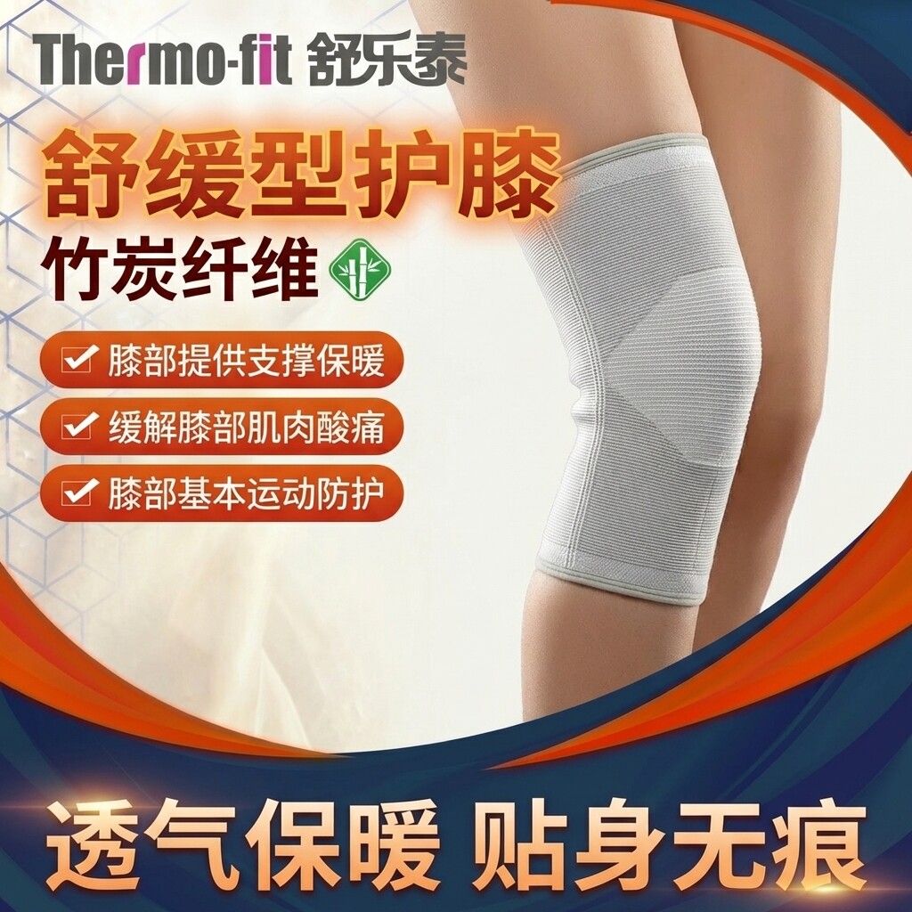 舒乐泰护膝保暖老寒腿薄款四季空调房男女士无痕关节保暖竹炭护膝