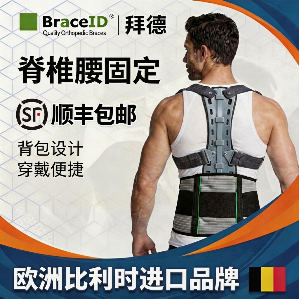 拜德胸腰椎固定矫形支具防驼背矫正器带成人儿童背部坐姿支撑护具