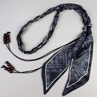 腰果花编织丝巾腰带配饰丝带腰链西米亚2025民族装饰高级牛仔裤裙