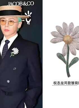 权志龙同款雏菊太阳花胸针男女高端奢华百搭胸花别针配饰品礼物