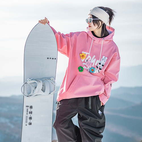 JohnSnow单板滑雪服卫衣防水加厚男女款抓绒内搭外套连帽保暖大码