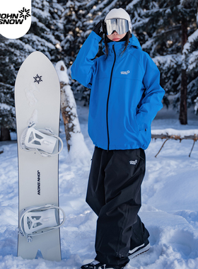 John snow滑雪服女款套装男单板3L全压胶防水防风25新款蓝色雪服