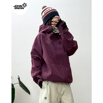 John snow硬壳滑雪服女款男单板防水防风2025新款全压胶滑雪上衣