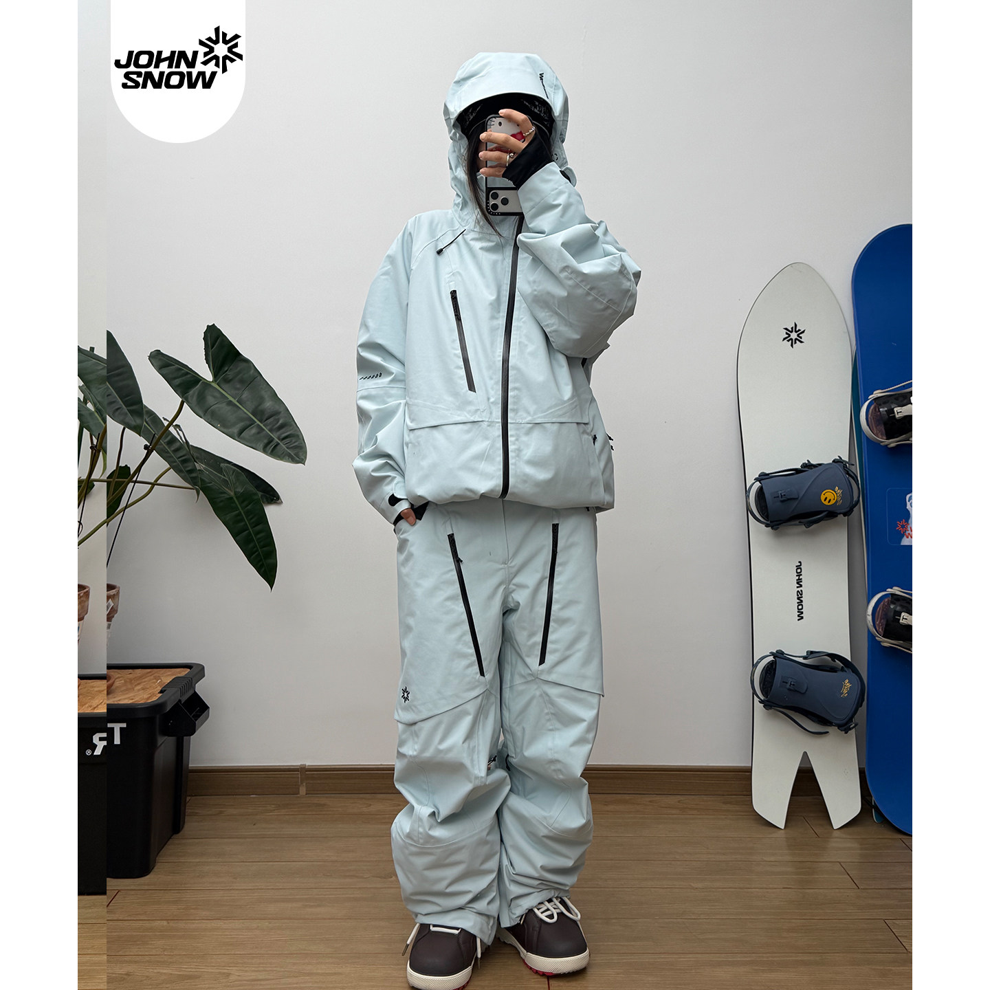 John snow滑雪服套装女男款单板专业防水防风2025新款全压胶雪服