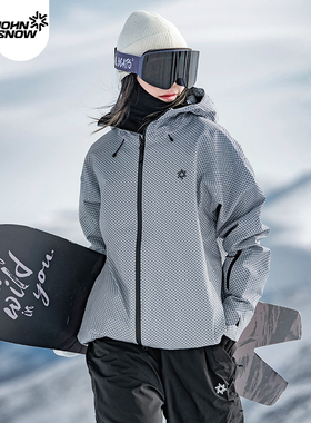 John snow滑雪服女款男单双板3L滑雪上衣2025新款防水防风冲锋衣