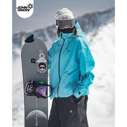John snow滑雪服女款男单双板3L滑雪上衣2025新款防水防风冲锋衣