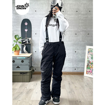 John snow滑雪裤女款男2025新款单双板专业防水滑雪服雪地背带裤