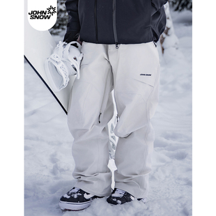John 25新款 3L全压胶专业防水防风男女单双板雪裤 snow硬壳滑雪裤
