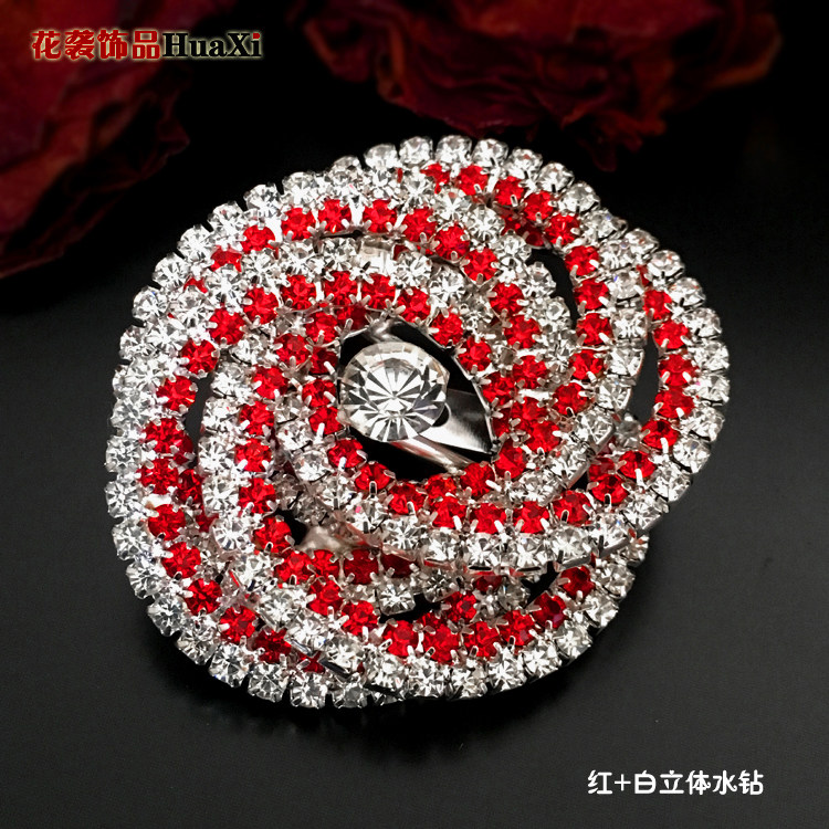 中国红奢华水钻胸针百搭气质胸花貂皮外套西服配饰时尚别针装饰女