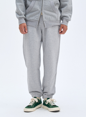 NATIVEWELL重磅针织卫裤冬季长绒棉紧致毛圈500g定番裤型