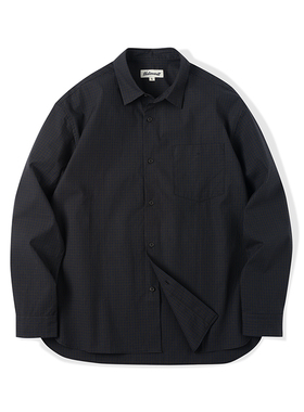 NATIVEWELL小蓝格长袖衬衫高密日本长绒棉面料微宽松通勤挺阔