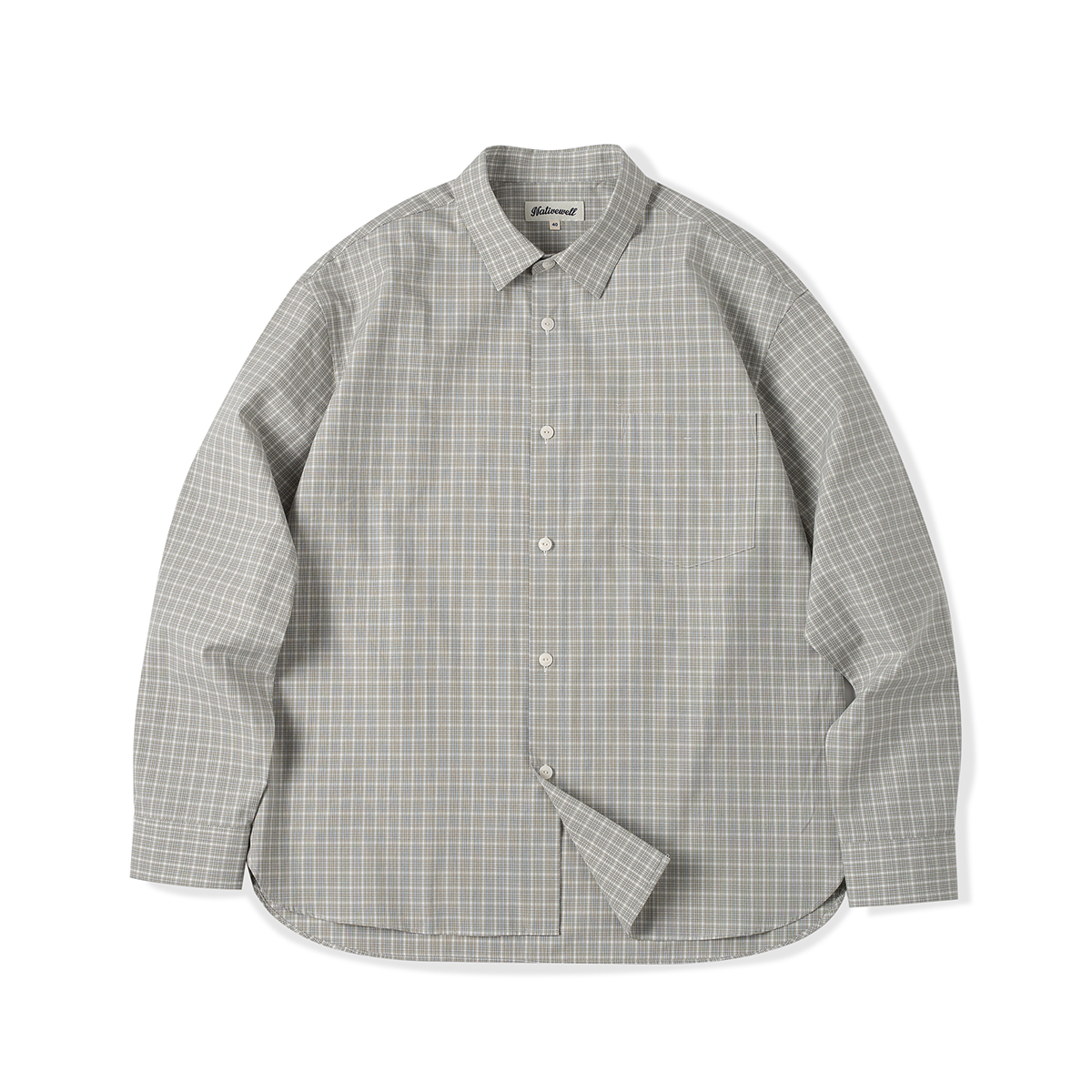 NATIVEWELL格纹衬衫通勤微宽松长绒棉日本面料